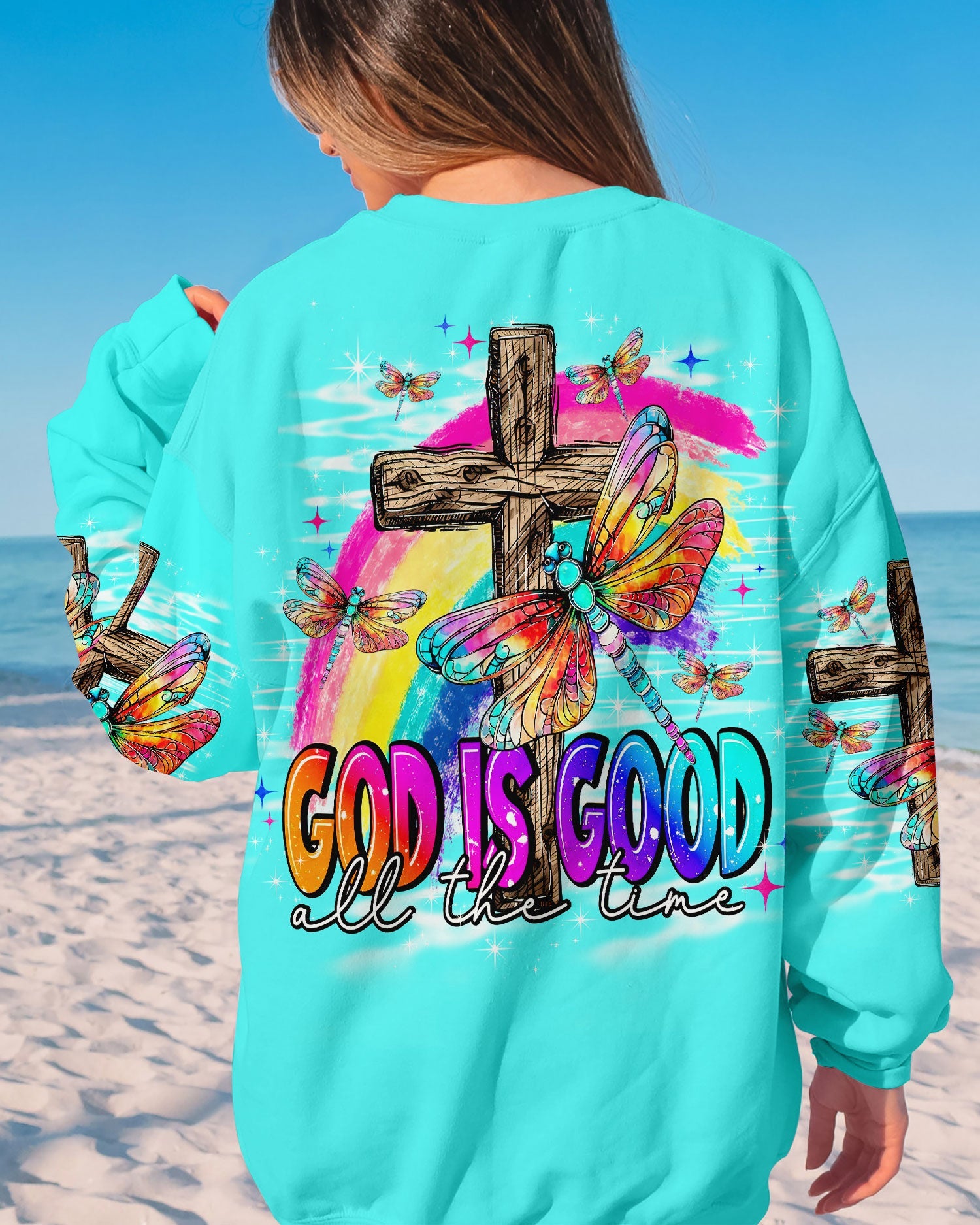 God Is Good Dragonfly Women's All Over Print Shirt - Tlno1409234