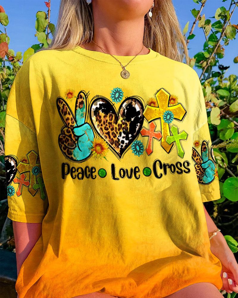 Peace Love Cross Women's All Over Print Shirt - Ty0707232