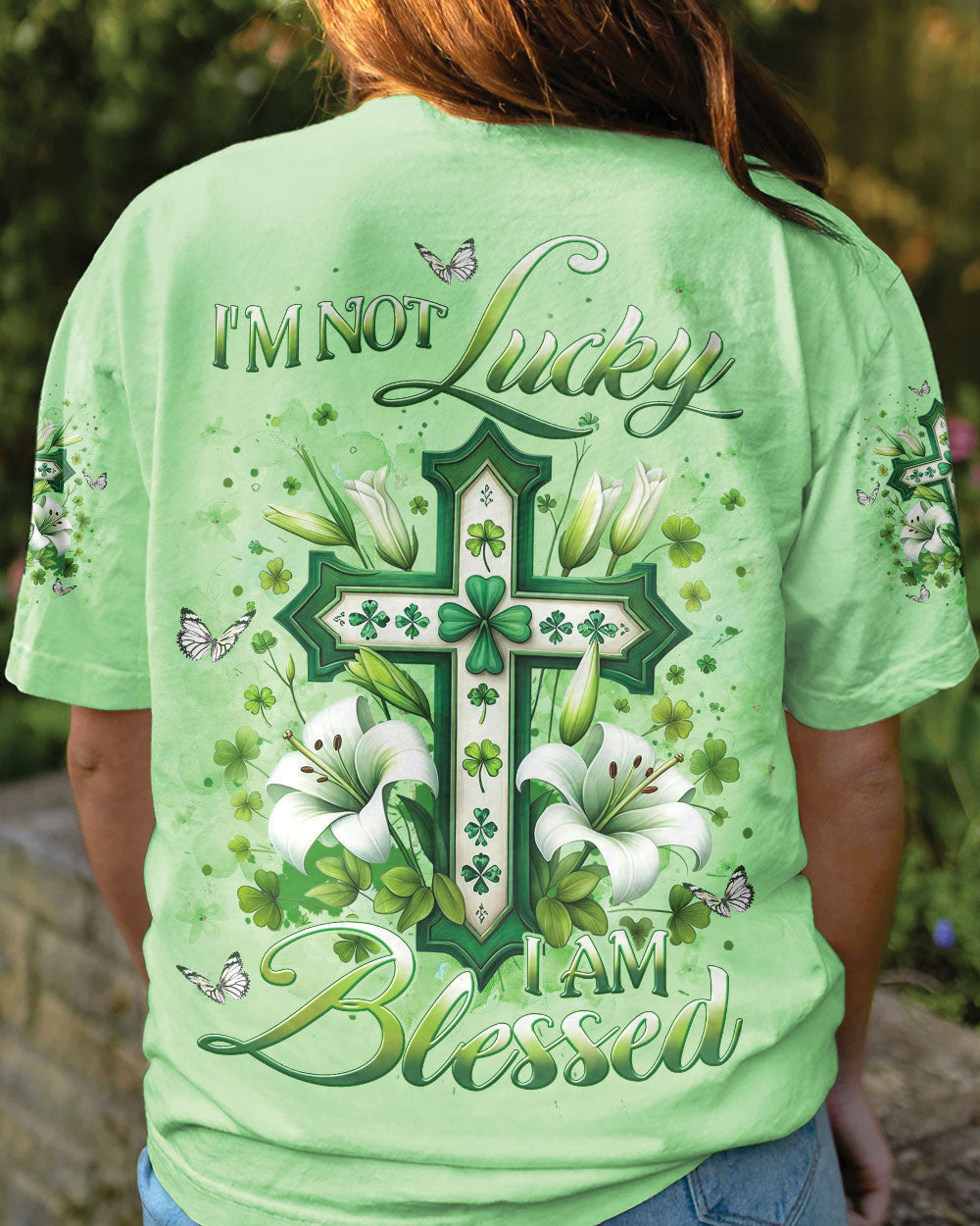 I'm Not Lucky I Am Blessed Women's Patrick's Day All Over Print Shirt - Yhlt0801241