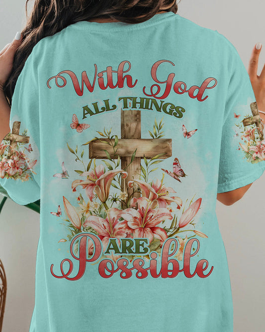 With God All Things Are Possible Women's All Over Print Shirt - Tyhi2503241