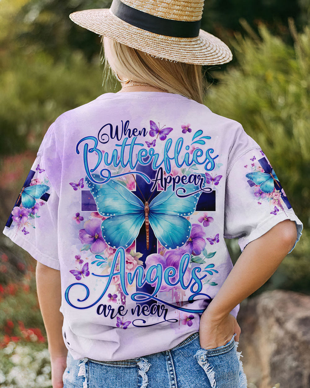 When Butterflies Appear Angels Are Near Women's All Over Print Shirt - Tlno1010232