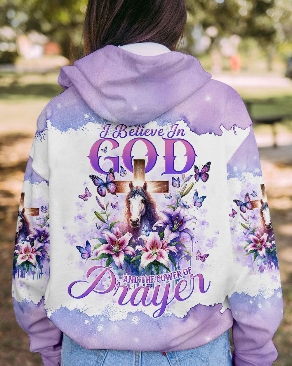 I Believe In God Cross Horse Lilies Women's All Over Print Shirt - Tlno0512233