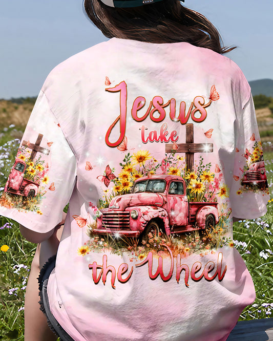 Jesus Take The Wheel Flower Truck Women's All Over Print Shirt - Tlpq0503243