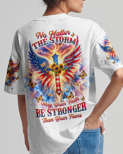 No Matter The Storm Cross Wings Women's All Over Print Shirt - Tltw0912235