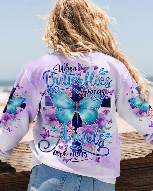 When Butterflies Appear Angels Are Near Women's All Over Print Shirt - Tlno1010232