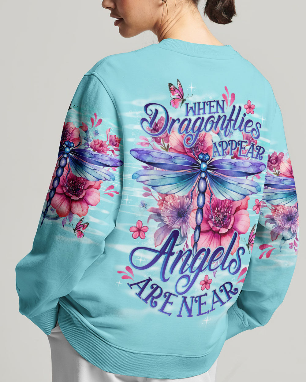 When Dragonflies Appear Angels Are Near Women's All Over Print Shirt - Tlno0909233