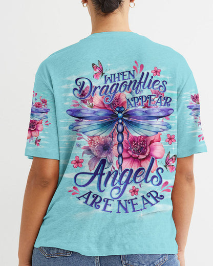 When Dragonflies Appear Angels Are Near Women's All Over Print Shirt - Tlno0909233