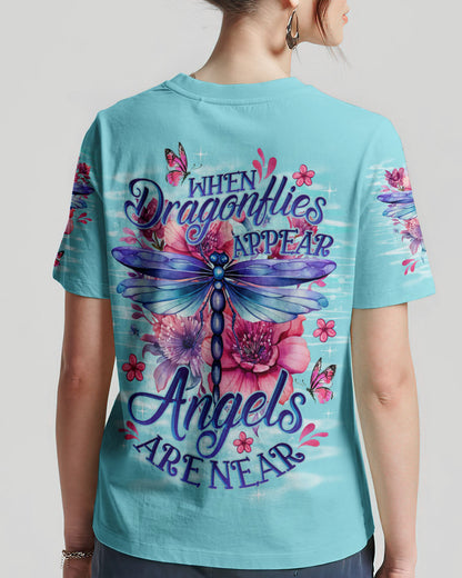 When Dragonflies Appear Angels Are Near Women's All Over Print Shirt - Tlno0909233