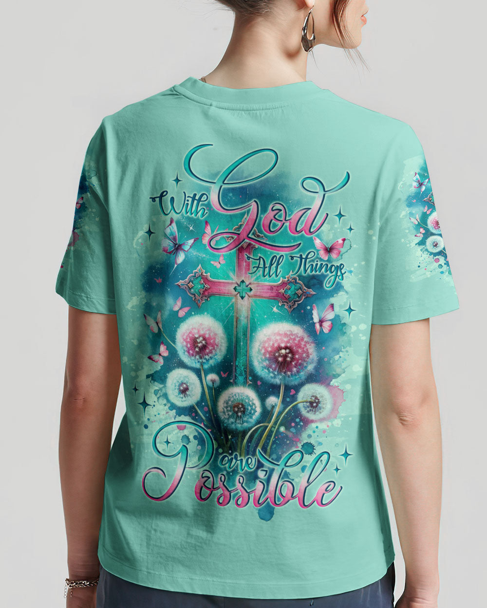 With God All Things Are Possible Women's All Over Print Shirt - Tlno1411234