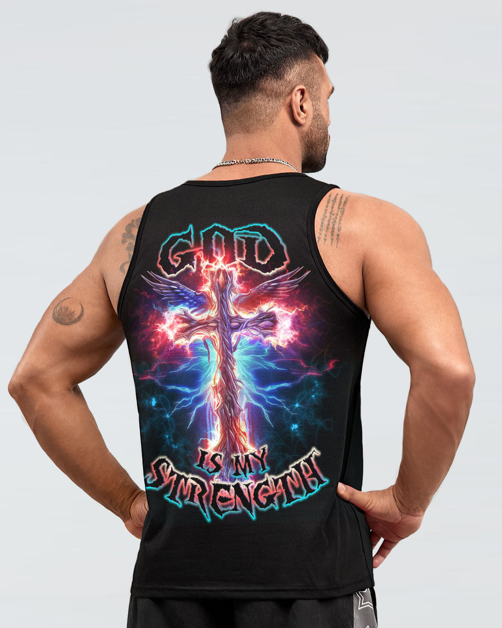 God Is My Strength Men's All Over Print Shirt - Tlno2309234