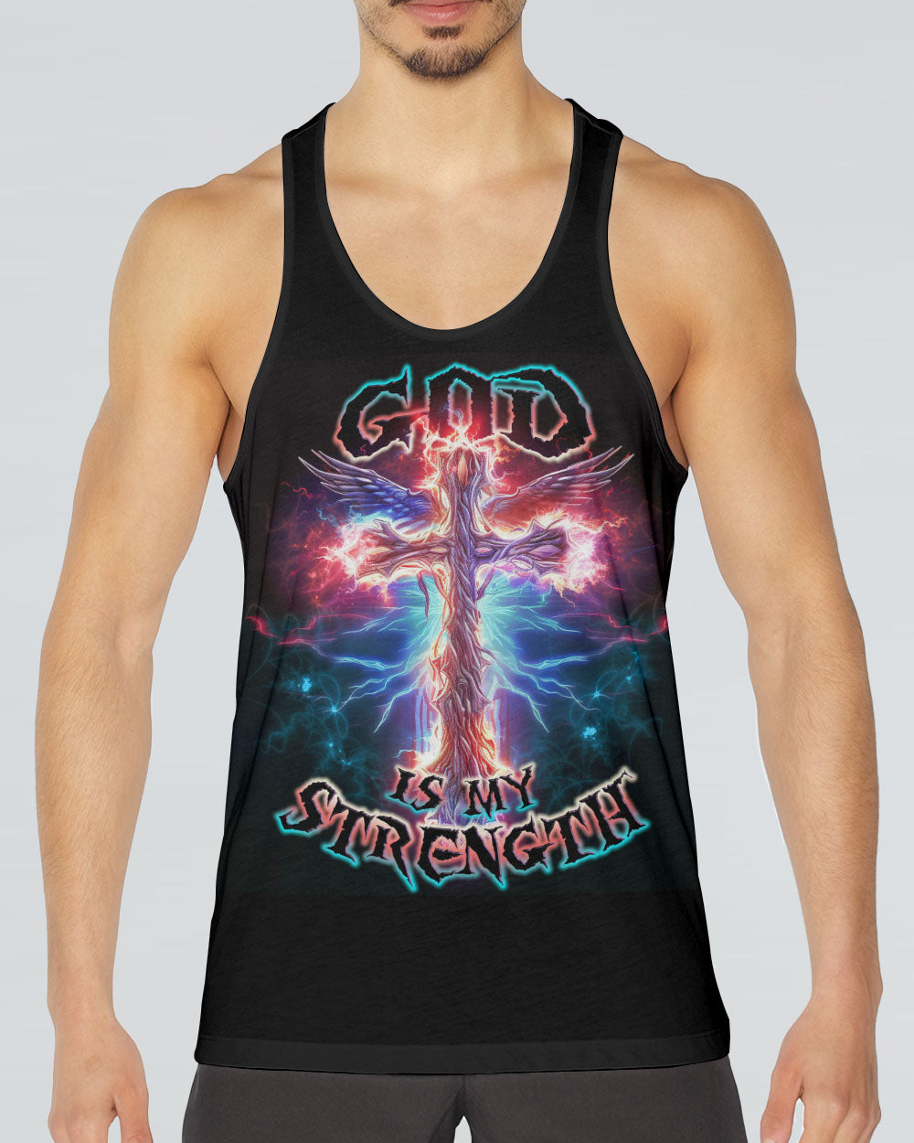 God Is My Strength Men's All Over Print Shirt - Tlno2309234