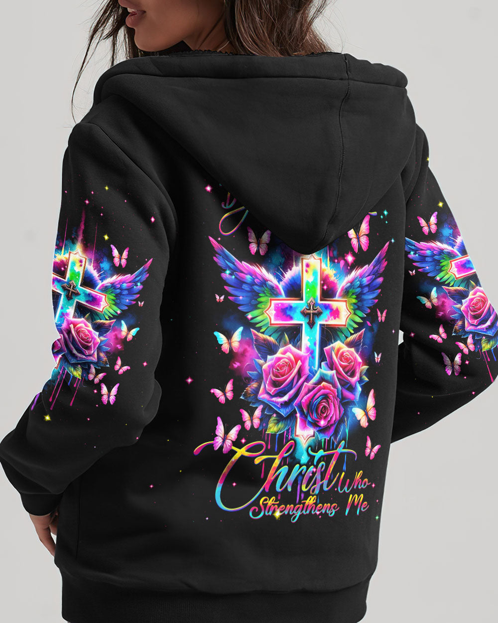 I Can Do All Things Through Christ Wings Colorful Women's All Over Print Shirt - Tlnt2812231