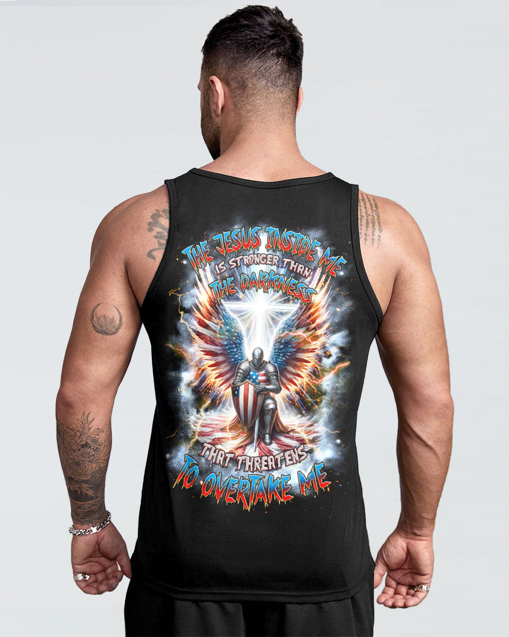 The Jesus Inside Me Is Stronger Warrior Men's All Over Print Shirt - Tlnz0603244