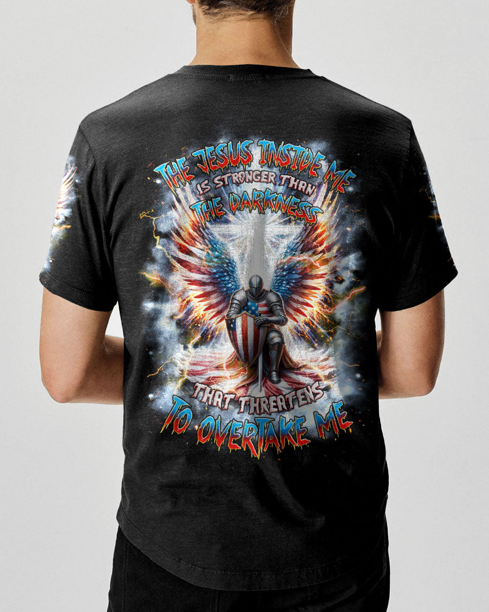 The Jesus Inside Me Is Stronger Warrior Men's All Over Print Shirt - Tlnz0603244