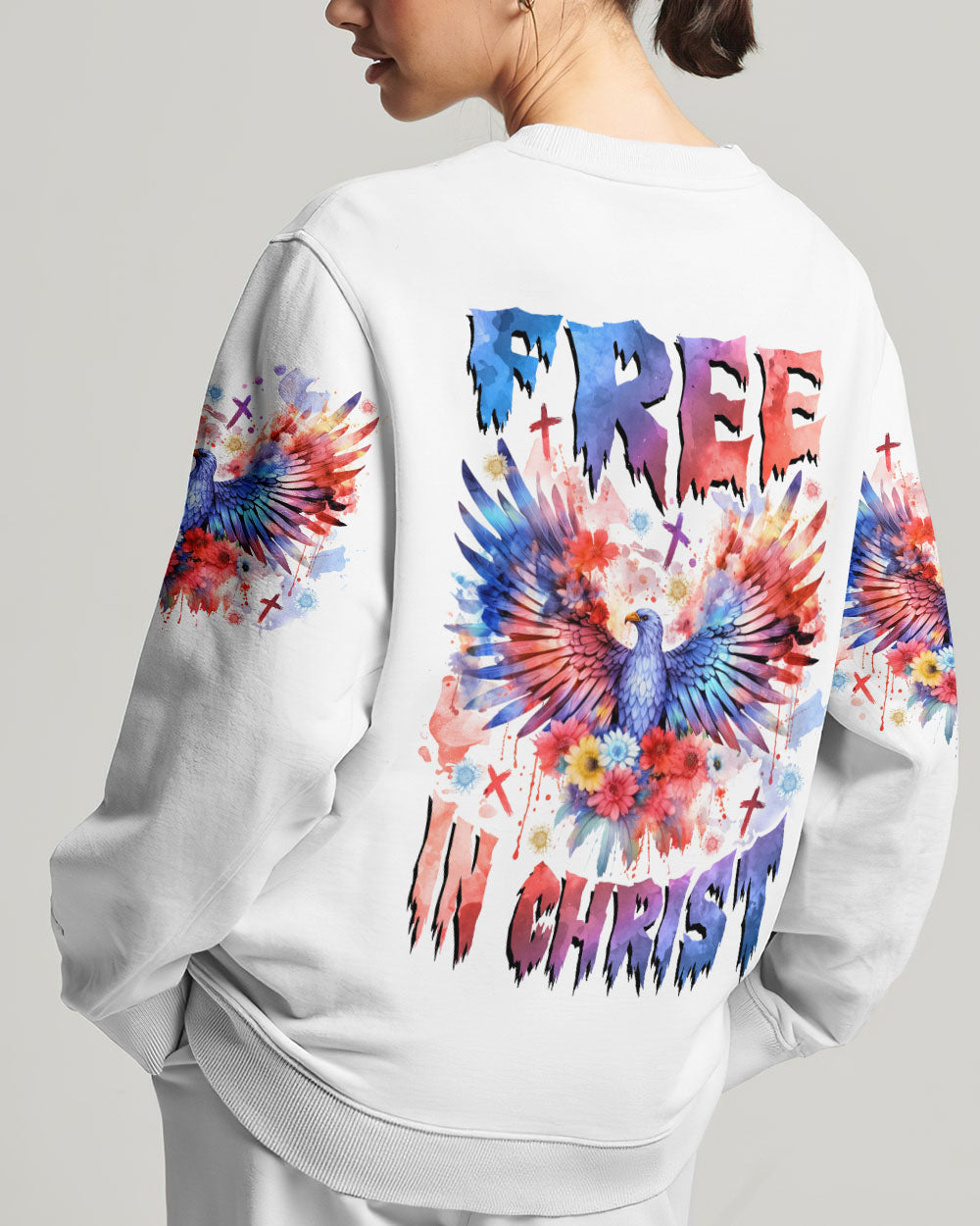 Free In Christ Eagle Flower Women's All Over Print Shirt - Tlnz1509234