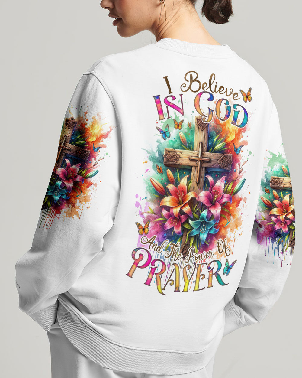 I Believe In God Lilies Women's All Over Print Shirt - Tlnz1711233