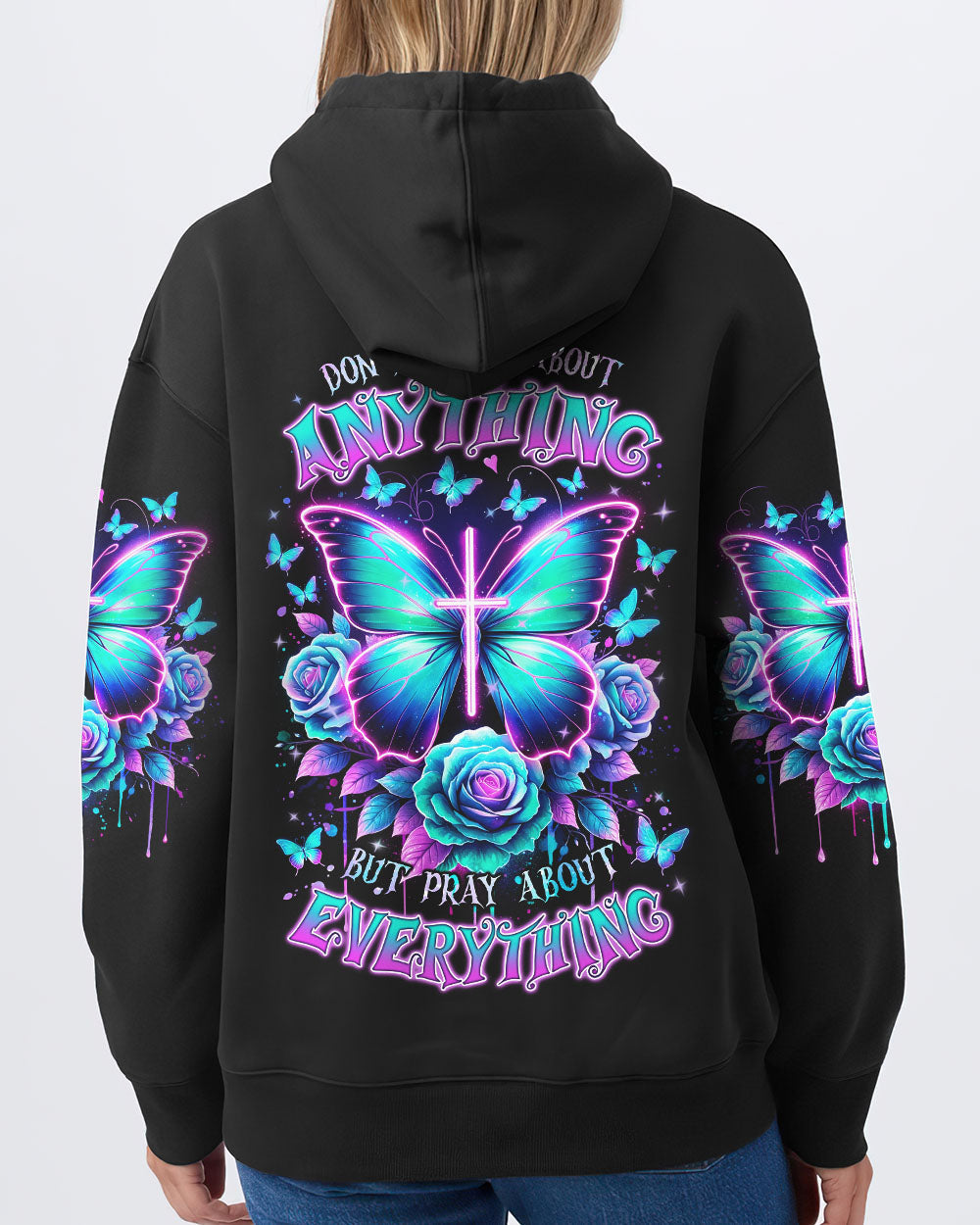 Pray About Everything Butterfly Women's All Over Print Shirt - Tlnz2901243