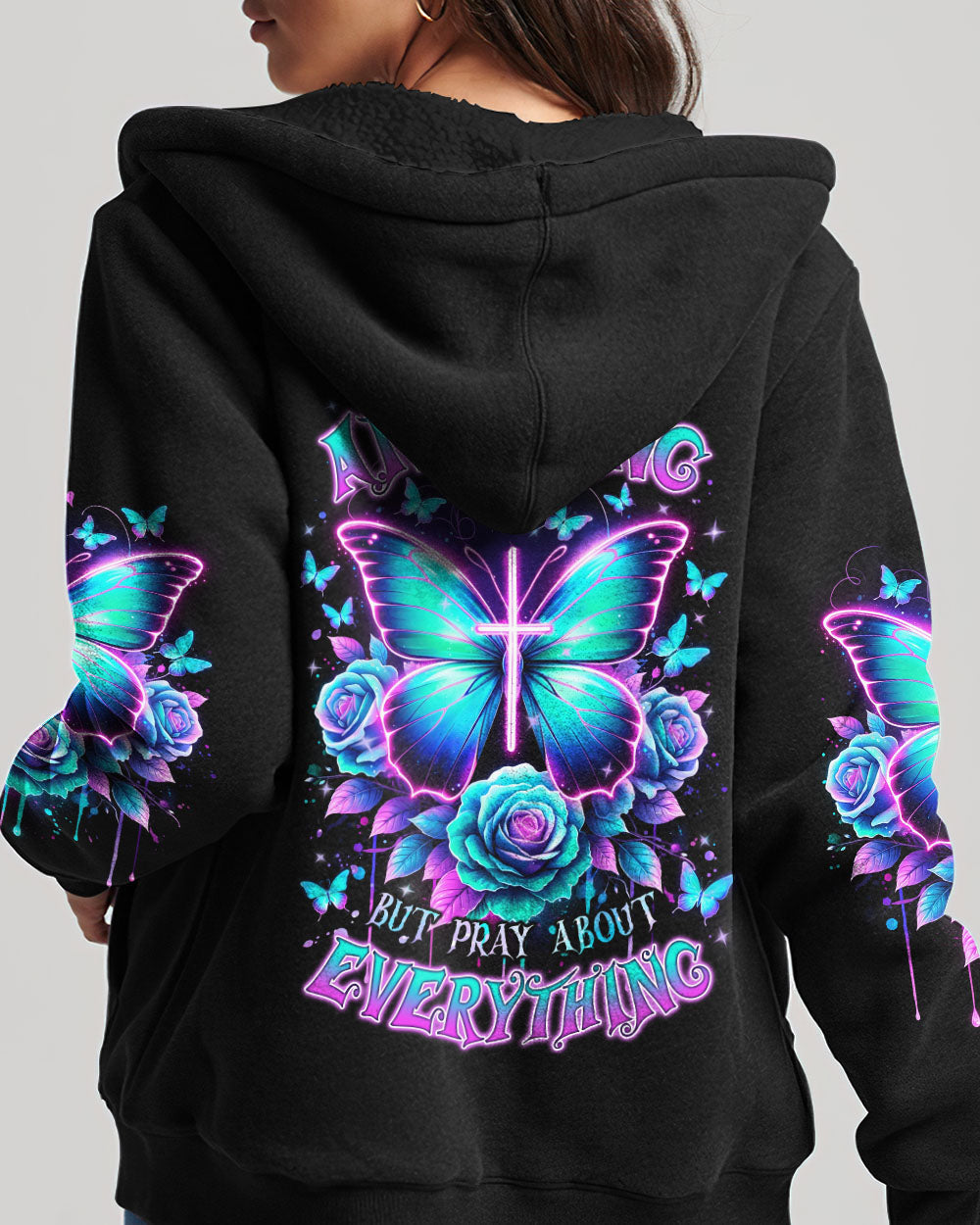 Pray About Everything Butterfly Women's All Over Print Shirt - Tlnz2901243