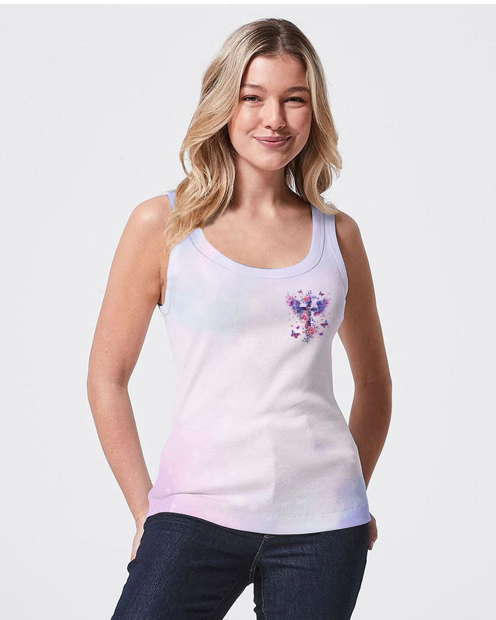 She Who Kneels Before God Cross Wings Women's All Over Print Shirt - Tltr0203241