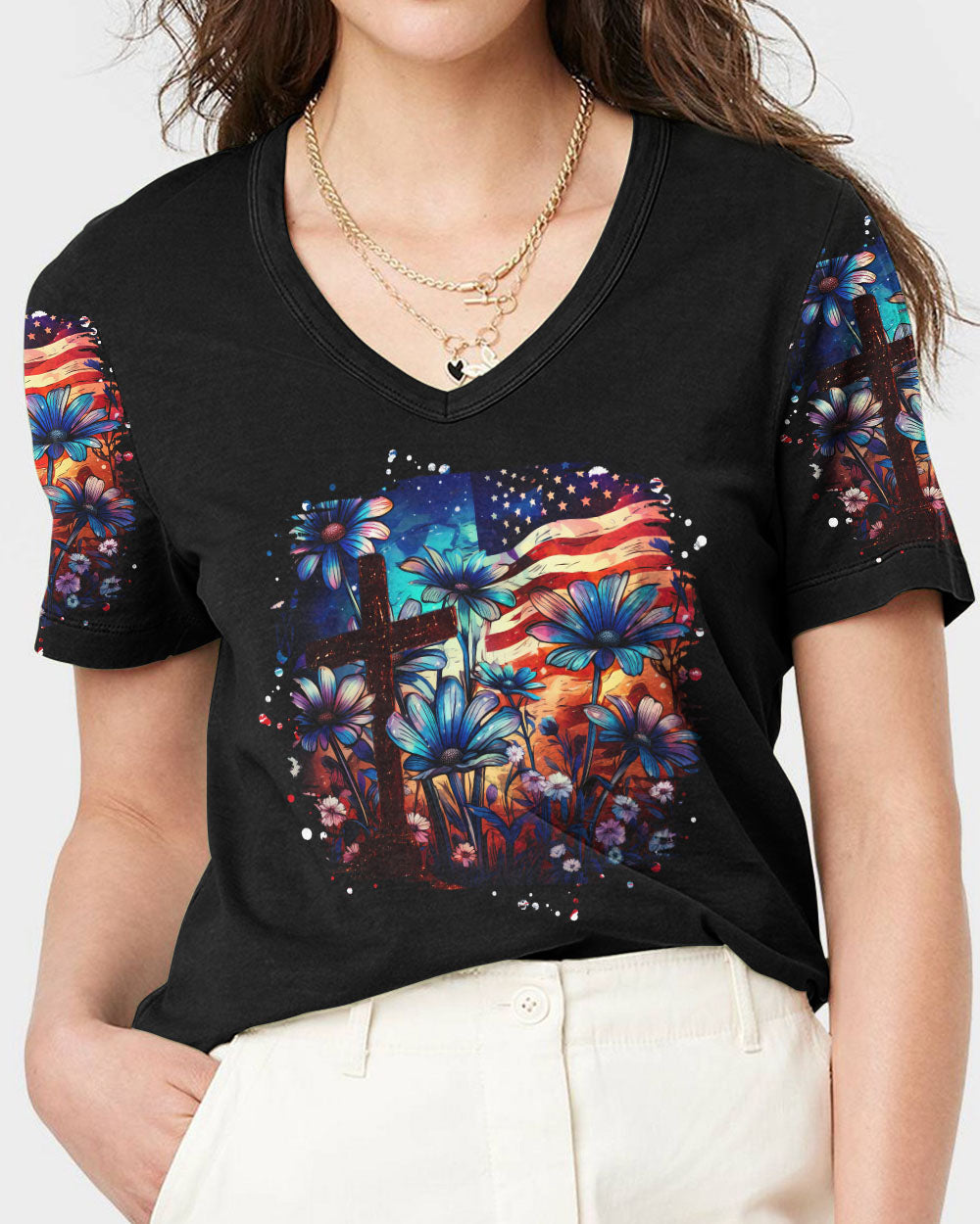 Loves Jesus And America Too Women's All Over Print Shirt - Tltr0609233