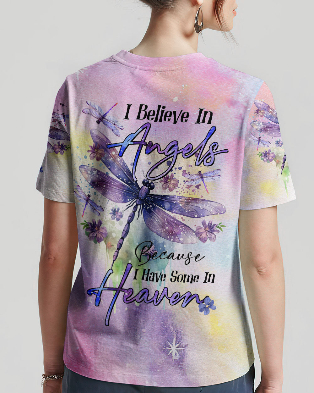 I Believe In Angels Dragonfly Women's All Over Print Shirt - Tltr1409232