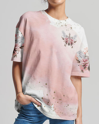 I Believe There Are Angels Among Us Floral Wings Women's All Over Print Shirt - Tltr2508234