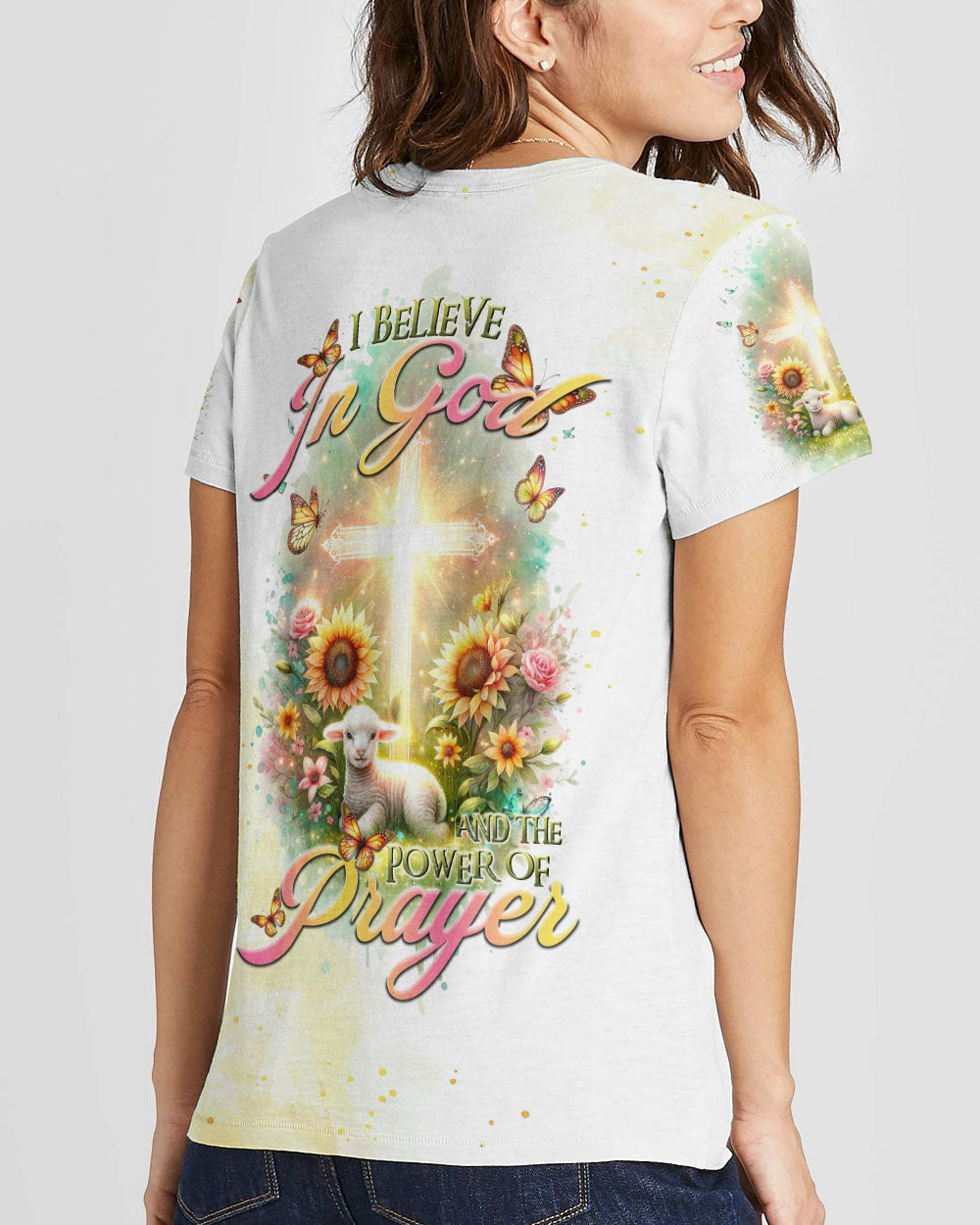 I Believe In God Lamb Cross Women's All Over Print Shirt - Tltr2711231