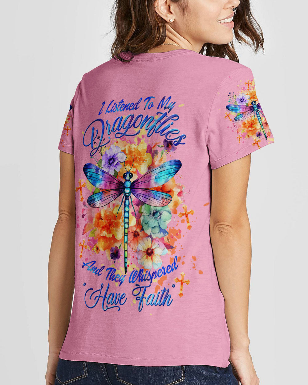 Have Faith Dragonfly Women's All Over Print Shirt - Tltw0909235