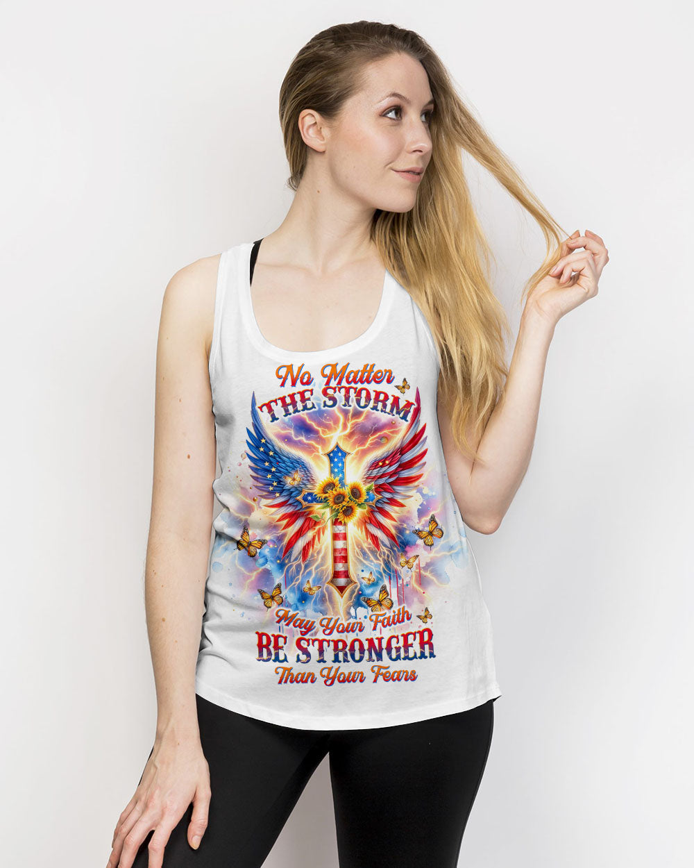 No Matter The Storm Cross Wings Women's All Over Print Shirt - Tltw0912235