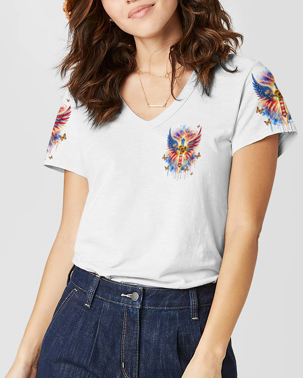 No Matter The Storm Cross Wings Women's All Over Print Shirt - Tltw0912235