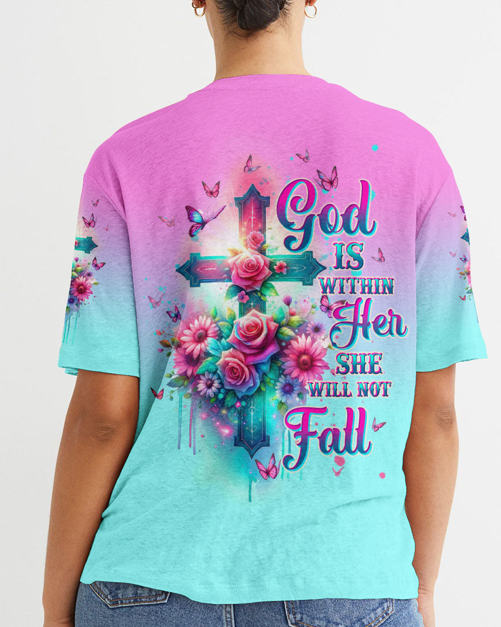 God Is Within Her Rose Cross Women's All Over Print - Tltw1212234