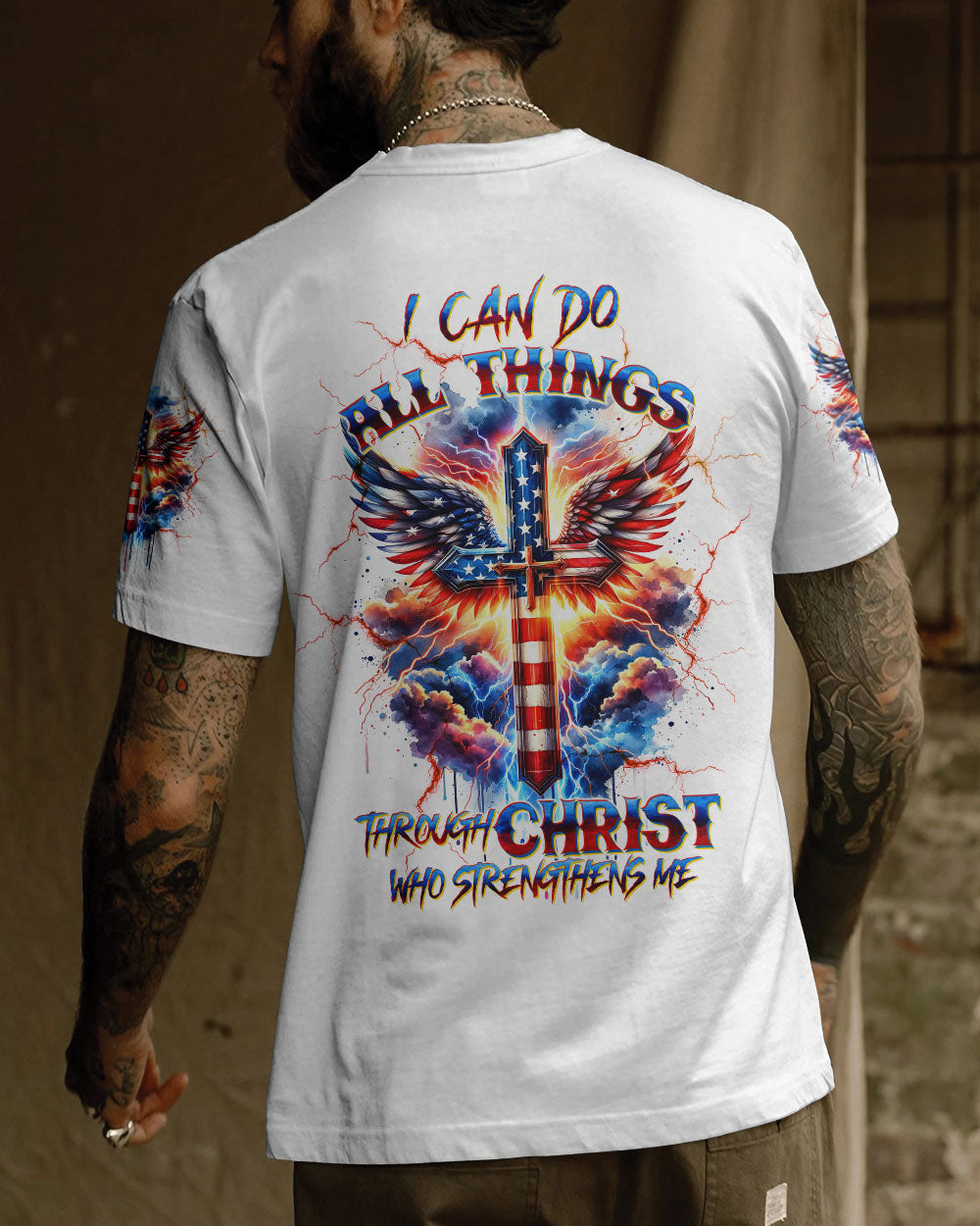 I Can Do All Things Cross Wings Men's All Over Print Shirt - Tltw3001243