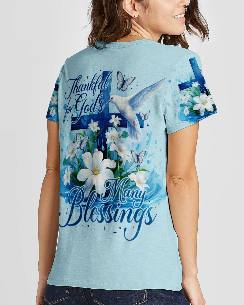 Thankful For God Women's All Over Print Shirt - Ty0609233