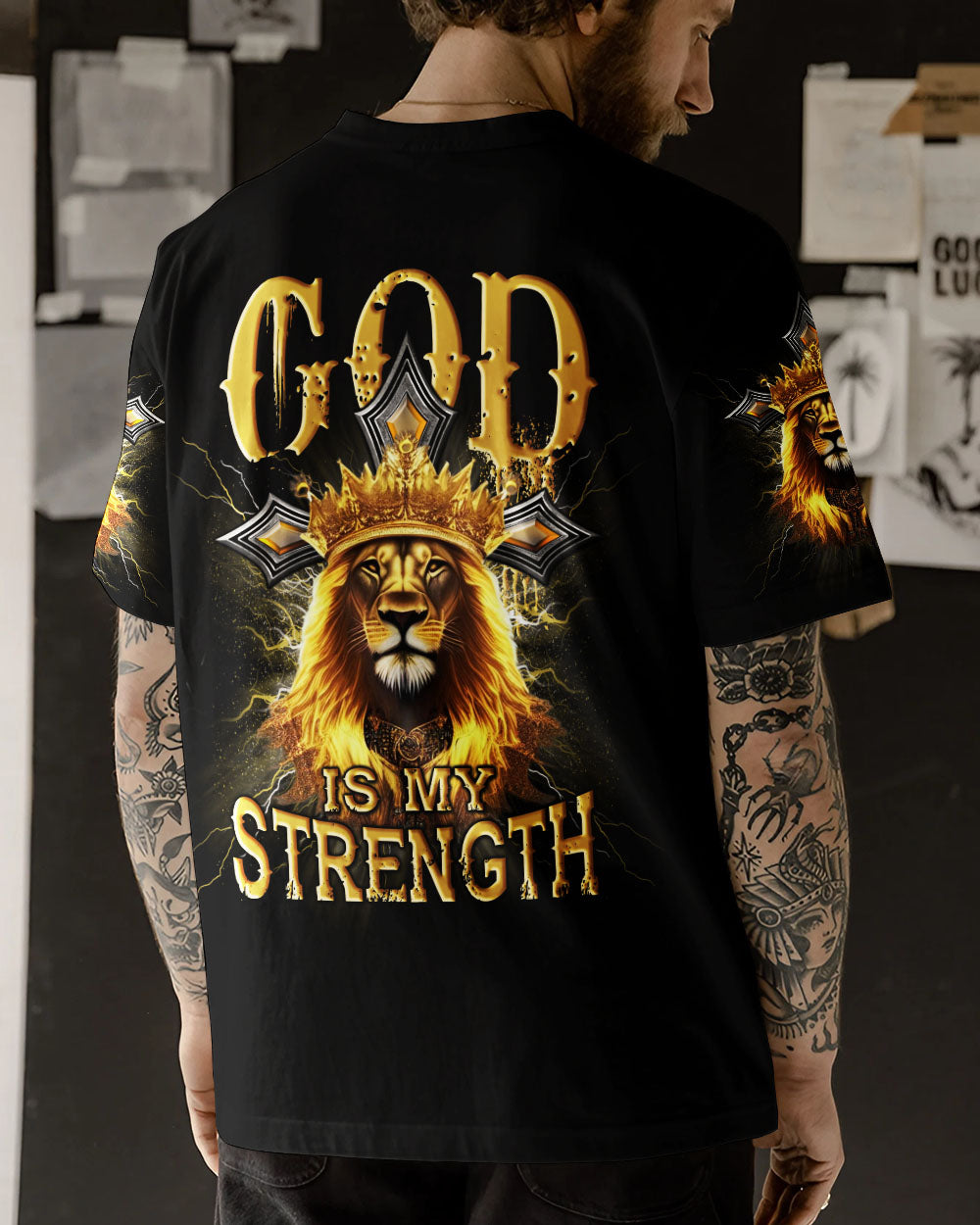 God Is My Strength Men's All Over Print Shirt - Yhlh2209234