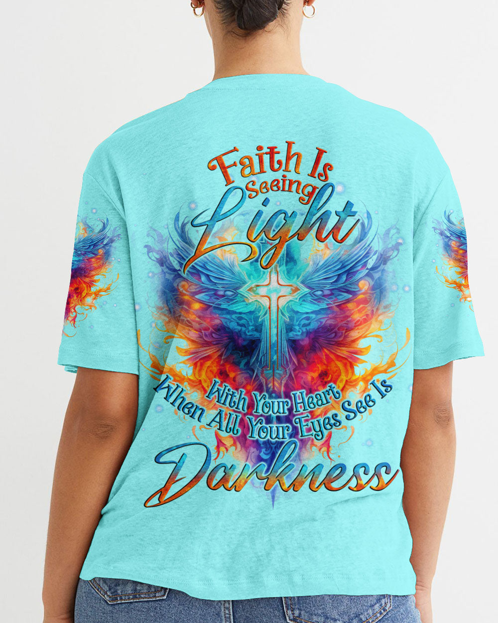 Faith Is Seeing Light Wings Women's All Over Print Shirt - Tlno2308234