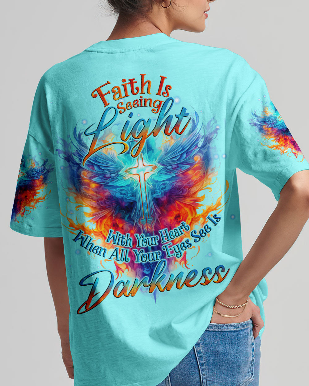 Faith Is Seeing Light Wings Women's All Over Print Shirt - Tlno2308234