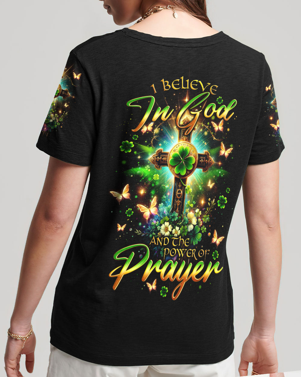 I Believe In God Patrick's Day Women's All Over Print Shirt - Tlno0501242