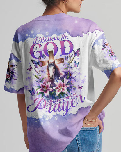 I Believe In God Cross Horse Lilies Women's All Over Print Shirt - Tlno0512233