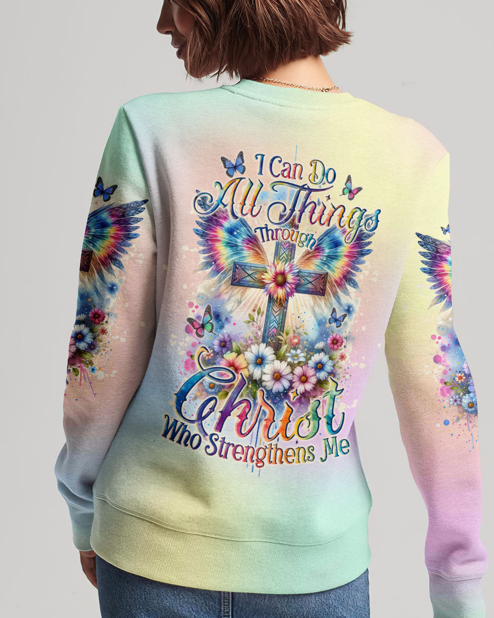 I Can Do All Things Through Christ Wings Women's All Over Print Shirt - Tlno0711234