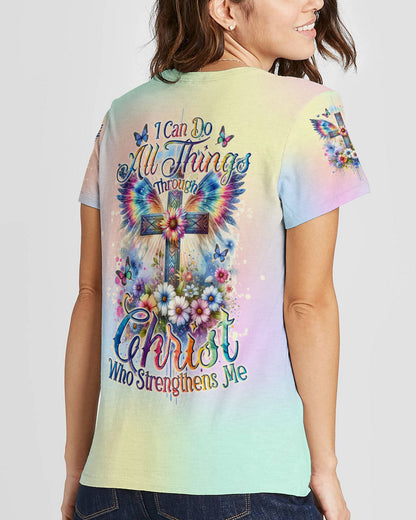 I Can Do All Things Through Christ Wings Women's All Over Print Shirt - Tlno0711234