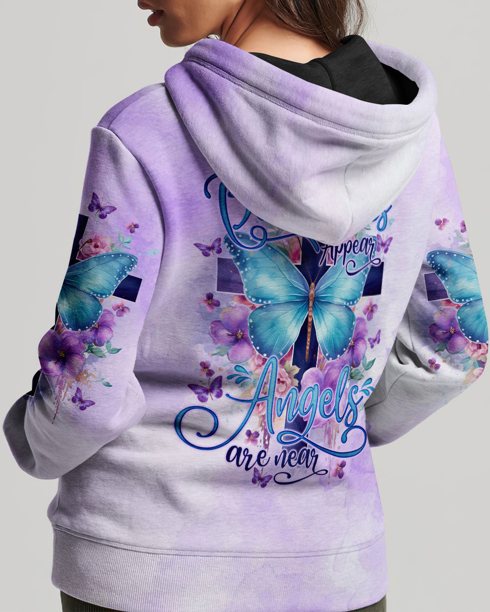 When Butterflies Appear Angels Are Near Women's All Over Print Shirt - Tlno1010232