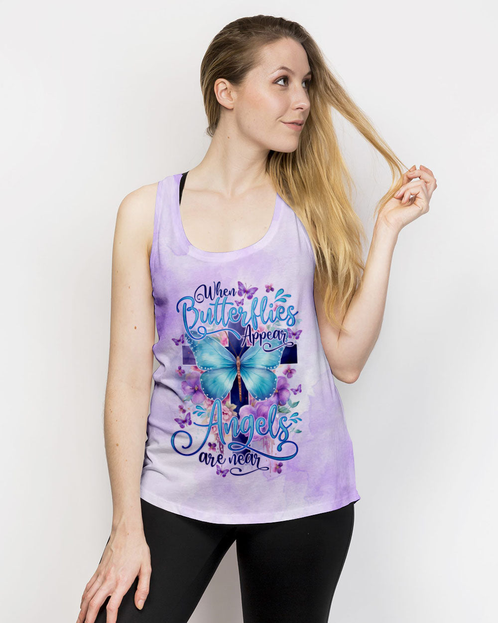 When Butterflies Appear Angels Are Near Women's All Over Print Shirt - Tlno1010232