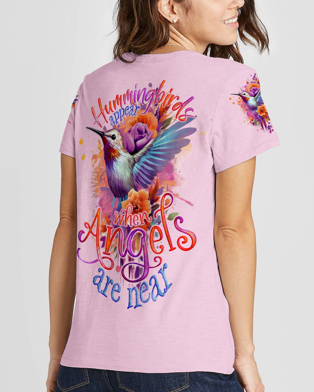 When Hummingbirds Appear Angels Are Near Women's All Over Print Shirt - Tlno1208234