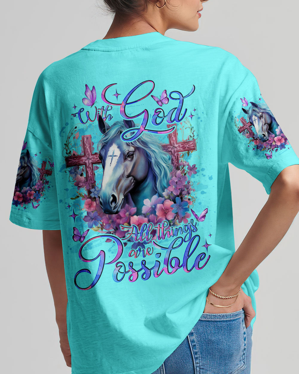 With God All Things Are Possible Horse Women's All Over Print Shirt - Tlno1210233