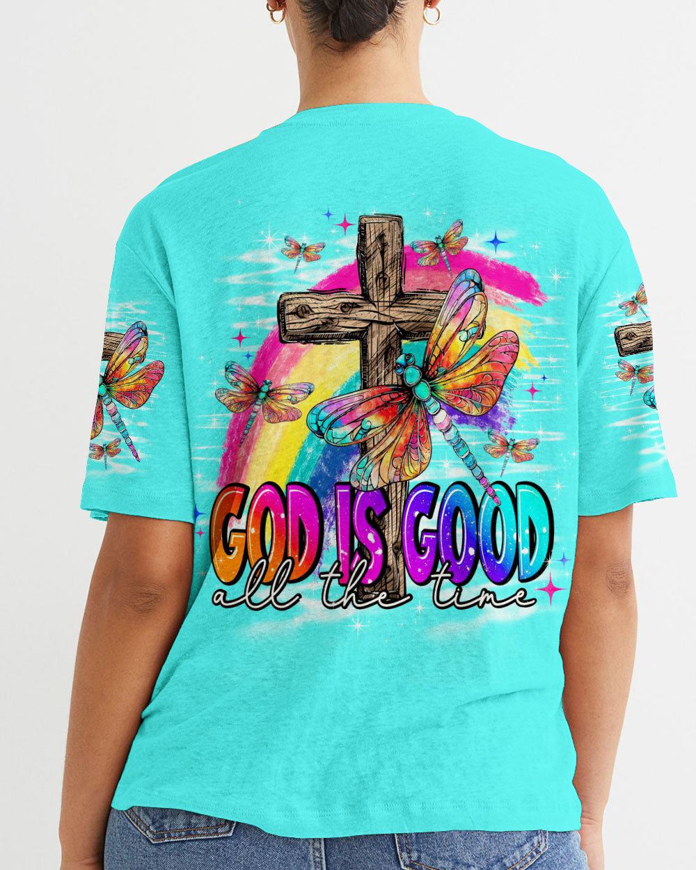 God Is Good Dragonfly Women's All Over Print Shirt - Tlno1409234