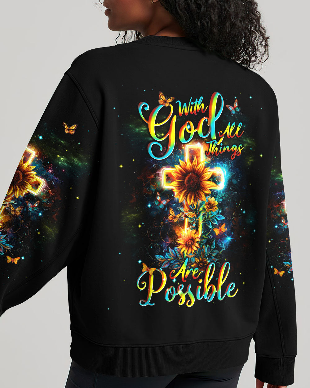 With God All Things Are Possible Sunflower Women's All Over Print Shirt - Tlnt1103242