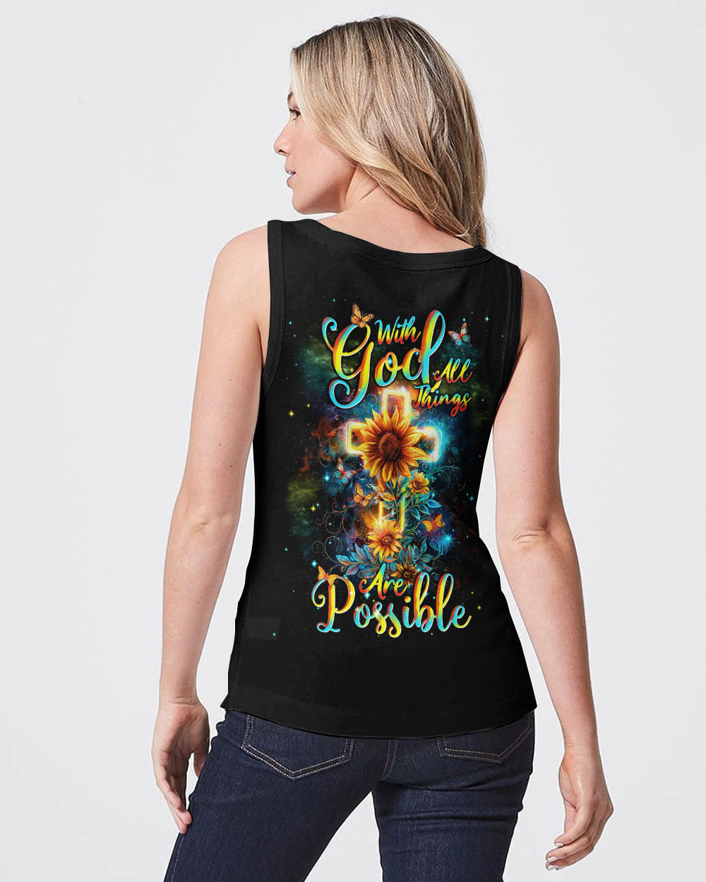 With God All Things Are Possible Sunflower Women's All Over Print Shirt - Tlnt1103242