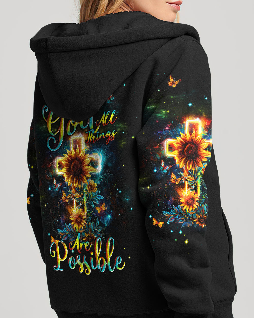 With God All Things Are Possible Sunflower Women's All Over Print Shirt - Tlnt1103242