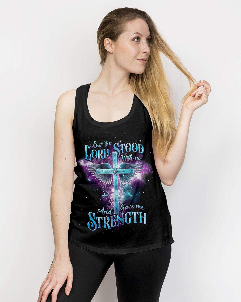 But The Lord Stood With Me Cross Wings Women's All Over Print Shirt - Tlnt1809232