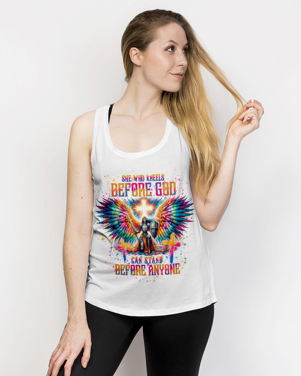 She Who Kneels Before God Warrior Wings Women's All Over Print Shirt - Tlnt1812233